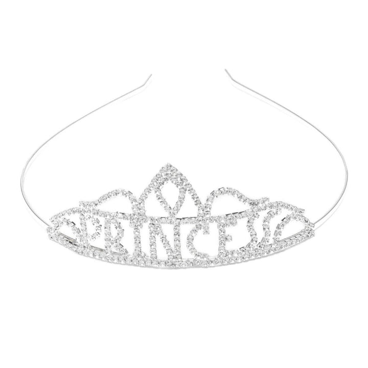 Women Silver-Toned Embellished Princess Tiara - Trendisia