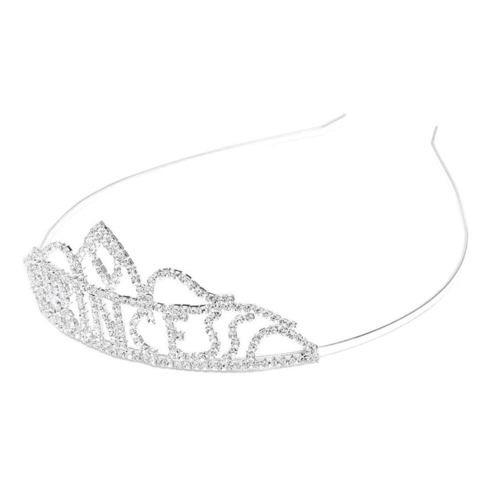 Women Silver-Toned Embellished Princess Tiara - Trendisia