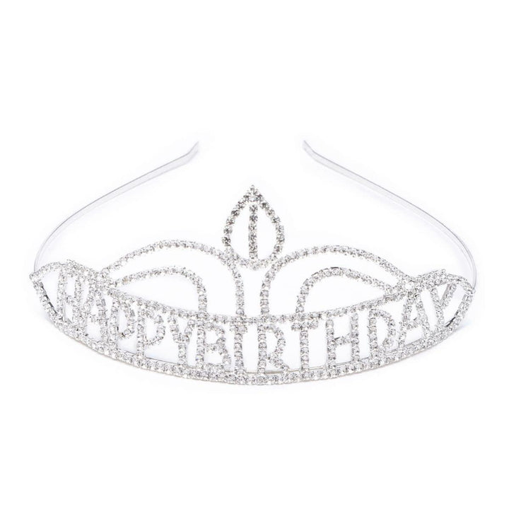 Women Silver-Toned Happy Birthday Tiara - Trendisia