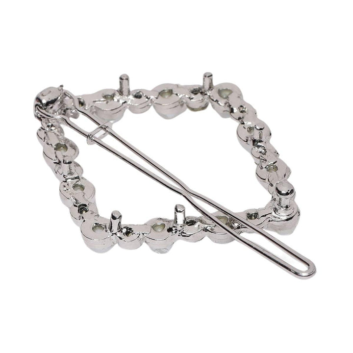 Women Silver-Toned Set of 6 Beaded Bobby Pins - Trendisia