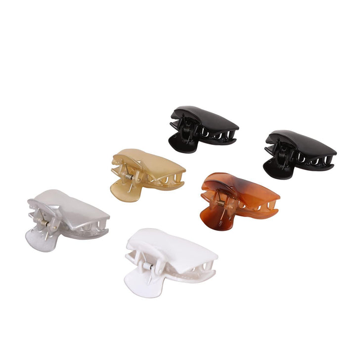 Women White Black Set of 6 Claw Clip - Trendisia