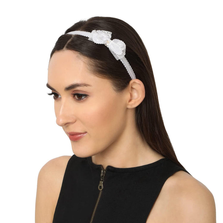 Women White Bow Headband - Trendisia