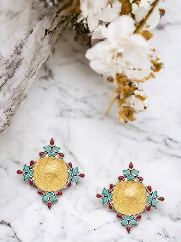 Women Yellow Square Studs - Trendisia